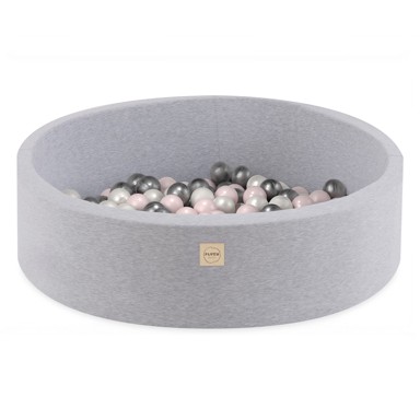 PLUSH NEST Bazen s 200 loptica, 90x30 cm, svijetlo sivi