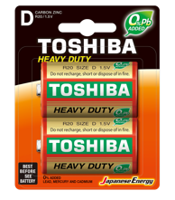 TOSHIBA Cink-ugljične baterije R20 (D), 2 kom