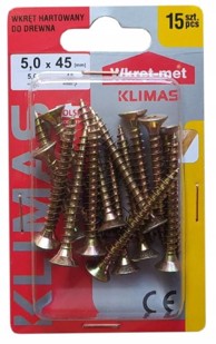 WKRET-MET Kaljeni vijci za drvo 5x45 mm PZ2 15 kom, zlatni