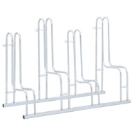 Stalak za bicikle, podni samostojeći, za 4 bicikla, pocinčani čelik, srebrni, visoki nosač