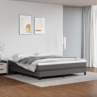 Madrac s džepičastim oprugama sivi 160x200x20 cm umjetne kože