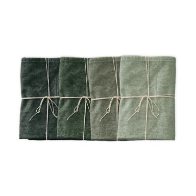 REALLY NICE THINGS Set od 4 platnene salvete s lanom Green Gradient, 43 x 43 cm