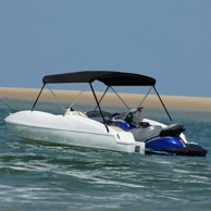 Bimini tenda s 2 luka, 148,5x133x104 cm, crna