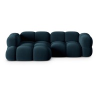 COSMOPOLITAN DESIGN Tamno plava baršunasti kutna garnitura (s lijevim kutom/s ležaljkom) Loretto, 250x147x68 cm