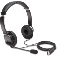 KENSINGTON Slušalice K97601WW, naglavne, žične, USB-A, za pozive i glazbu, crna
