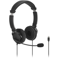 KENSINGTON Slušalice K97464WW, naglavne, žične, USB-C, za pozive i glazbu, crna