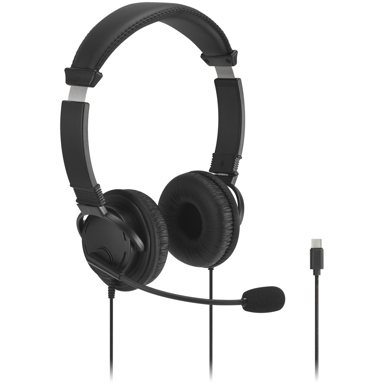KENSINGTON Slušalice K97464WW, naglavne, žične, USB-C, za pozive i glazbu, crna