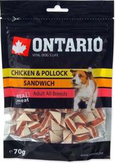 ONTARIO Dog poslastica 70 g, sendvič, piletina i crni bakalar