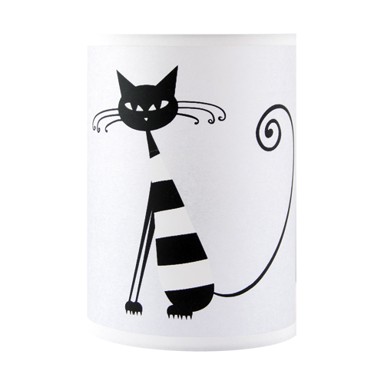Stolna svjetiljka Zyta s motivom mačke, E14, bijela