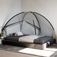 Komarnik Mongolia s vratima 220, mrežasti 200x150x140 cm, crni