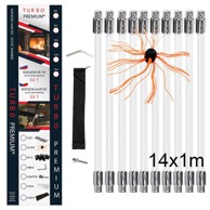 Rotirajuća četka za čišćenje dimnjaka TURBO Premium, set 14 m
