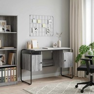 Radni stol s pohranom, dekor sive sonome, 120 x 50,5 x 75,5 cm