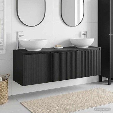 Set kupaonskih ormarića 3 kom 49,5 x 44,5 x 65 cm, crni