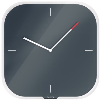 LEITZ Sat, zidni, Cosy, 30x30 cm, tamnosivi