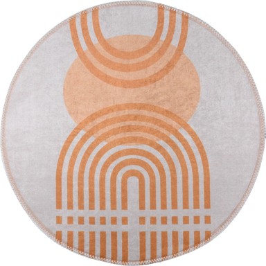 VITAUS Narančasti/sivi periv okrugao tepih ø 100 cm Arch 