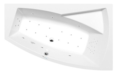 POLYSAN Evia R, hidromasažna kada, 170x100x47 cm, Highline Hydro-Air, kromirana završna obrada