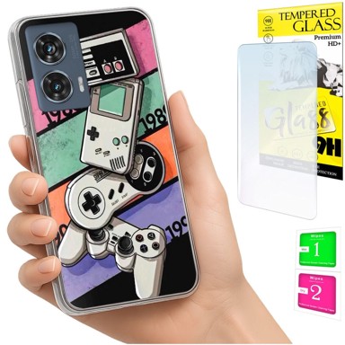 Futrola za motorolu Edge 50 Fusion, maskica sa fotografijom, futrola i zaštitno staklo 9H