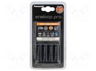 PANASONIC Punjač baterija Eneloop PRO KKJ55HCD40E, 4 mjesta za punjenje + 4x 2450mAh AA baterije