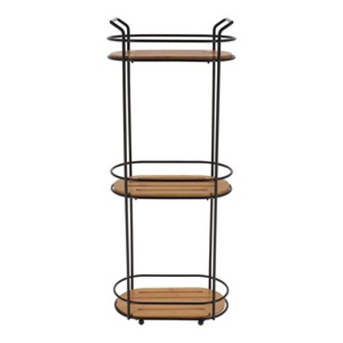 TENDANCE Polica kupaonska trostruka ovalna, crna