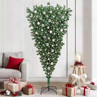 Božićno drvce umjetno s kuglicama zeleno 210 cm PVC