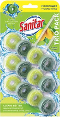 SANITAR Osvježivač za WC školjke Hygiene Rings Citrus, 3 x 40 g