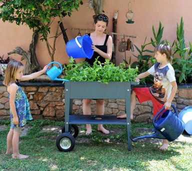 HERSTERA GARDEN Vrtna sadilica s kotačima, čelik, antracit