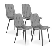 Blagovaonske stolice, set 4 kom, baršun, sive