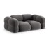 COSMOPOLITAN DESIGN Siva baršunasti sofa 210 cm Loretto, 210x100x68 cm