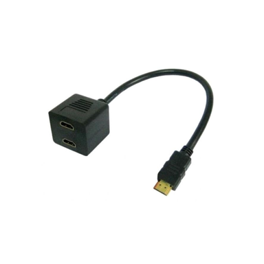 TECHLY HDMI na 2x HDMI kabel, 0,3 m, crni
