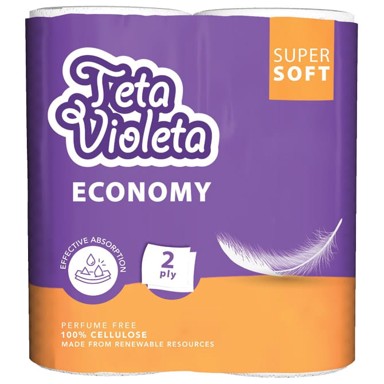 VIOLETA Ručnik papirnati pk2 jastučni 23cm Super Soft Economy, bijeli