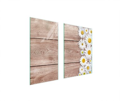 TMK Staklena zaštita za štednjak ili ploču za kuhanje 75x52, drvo