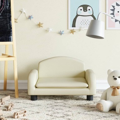 Dječja fotelja krem boja 50x40x30 cm umjetna koža
