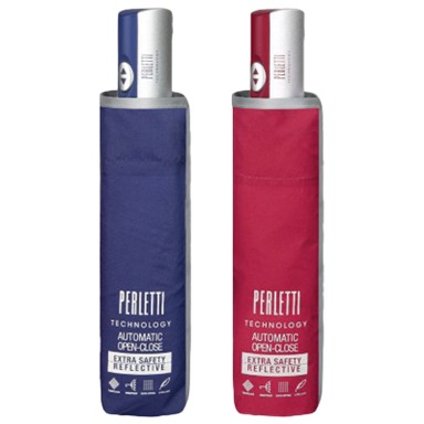 PERLETTI Kišobran Technology 21754, automatik, sklopivi, plastična drška, reflektirajući rub, sortirano