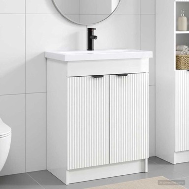 Set namještaja za kupaonicu, visoki sjaj, bijela