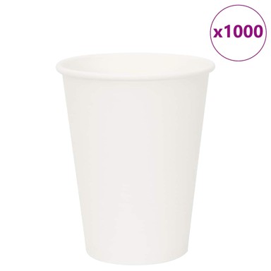 Papirnate šalice za kavu, 1000 kom, 8 oz, 200 ml, bijele