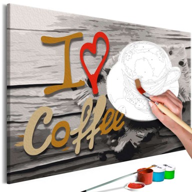 Slika za samostalno slikanje I Love Coffee 60x40