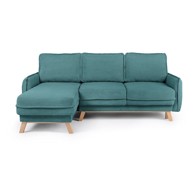BONAMI SELECTION Tirkizna (promjenjiva) sklopiva kutna garnitura od samta Tori, 230x170x80 cm