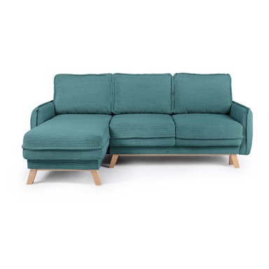 BONAMI SELECTION Tirkizna (promjenjiva) sklopiva kutna garnitura od samta Tori, 230x170x80 cm