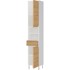 Visoki kupaonski ormarić, 34x190 cm, u dekorativnom hrastu, bijela