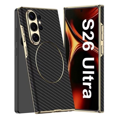 GKK Futrola za Samsung Galaxy S26 Ultra, nikl prstenasta koža, karbonsko crna