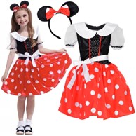 Kostim Minnie Mouse za djevojčice, L/XL, crveno-crni