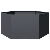 Vrtna sadilica antracit šesterokutna 104x90x45 cm čelična