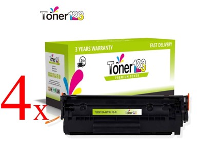 TONER123 Komplet Canon FX-10 / 0263B002 / Fax L100,L120,L140,L160 / MF 4010,4018,4120,4122,4140,4150,4270,4320,4330,4340,4350,4370,4380,4650,4660,4690, 4 × crna