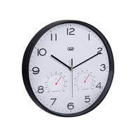 TREVI Zidni sat, termometar, hidrometar, 30cm, analogni, crni 0M3510T