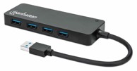 MANHATTAN USB hub, 4-portni USB 3.2, crni