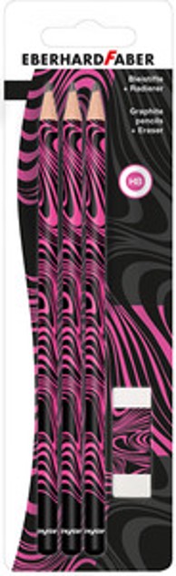 EBERHARD FABER Set grafitnih olovaka Winner, HB, gumica, neon roza, 4 kom