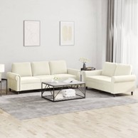 2-dijelni set sofa s jastucima krem baršunasti