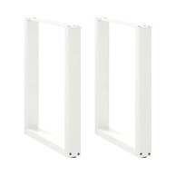 Noge za blagovaonski stol U-oblik, 2 kom, 60 x (72–73) cm, čelik, bijele