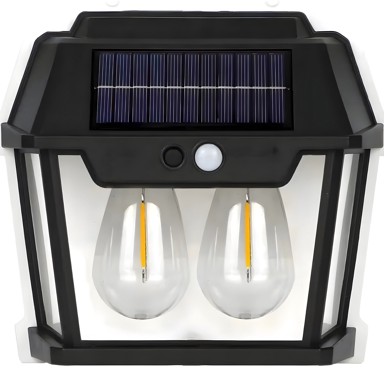 Vanjska solarna zidna lampa, crna