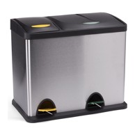 MSV Željezna kanta za smeće 18+8 l za odvojeni otpad/s pedalom u mat srebrnoj boji Tri Selectif 